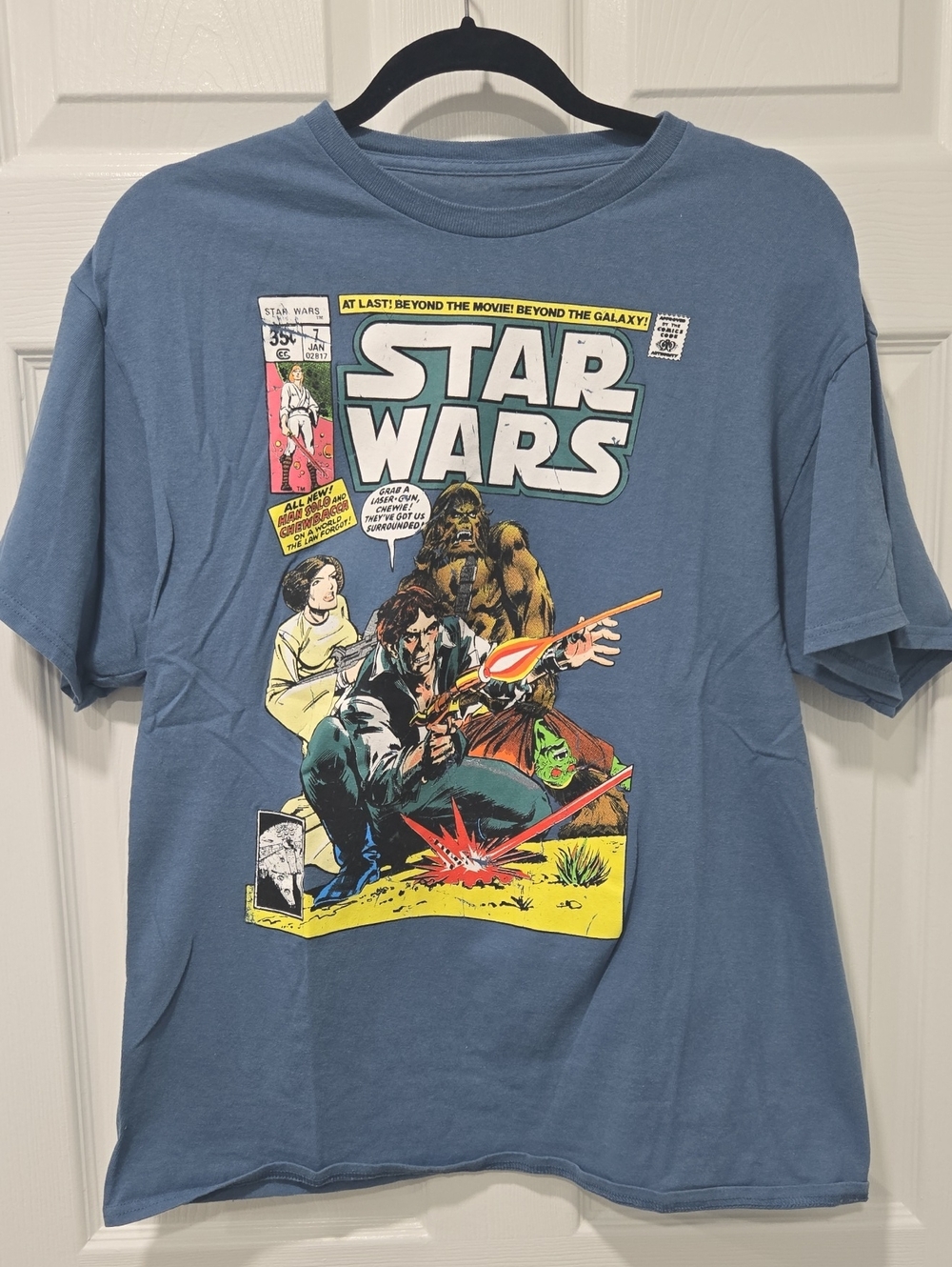 Star Wars Short Sleeve Tee - Blue with Multicolor Comic Graphic